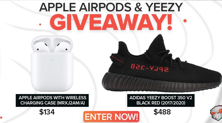 Airpods + Yeezy Boost 350 V2 Black Red Giveaway