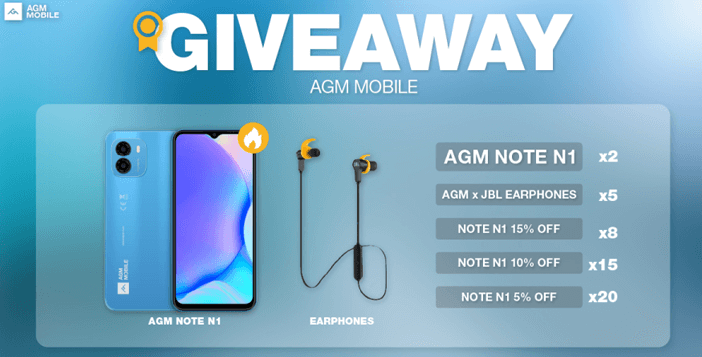 AGM NOTE N1 Smartphone + TWS Giveaway