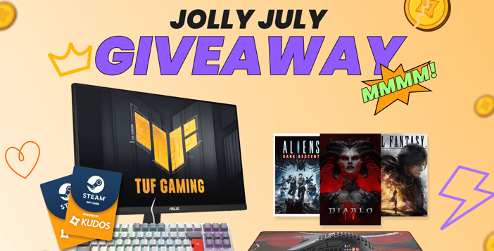 Kudos Jolly July Gamers Prize Pack Giveaway
