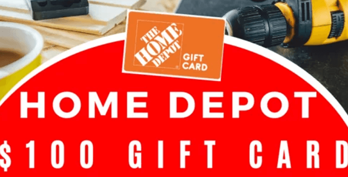 $100 Home Depot Gift Card Giveaway