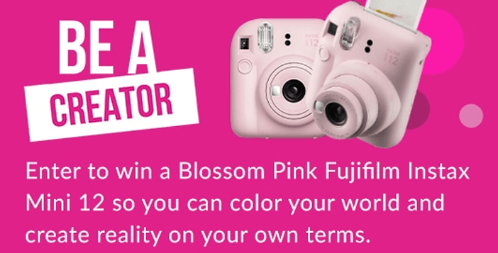 Blossom Pink Fujifilm Instax Mini 12 Giveaway