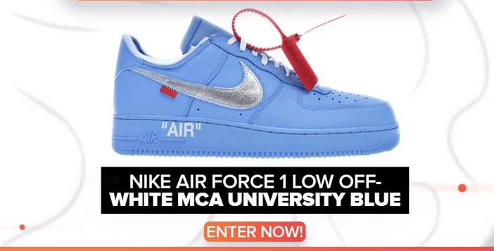Air Force 1 Low Off-White MCA University Blue Giveaway