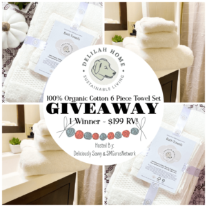 Delilah Home 100% Organic Cotton Towel Set Giveaway