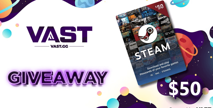 $50 Steam Gift Card or $50 Cash Giveaway