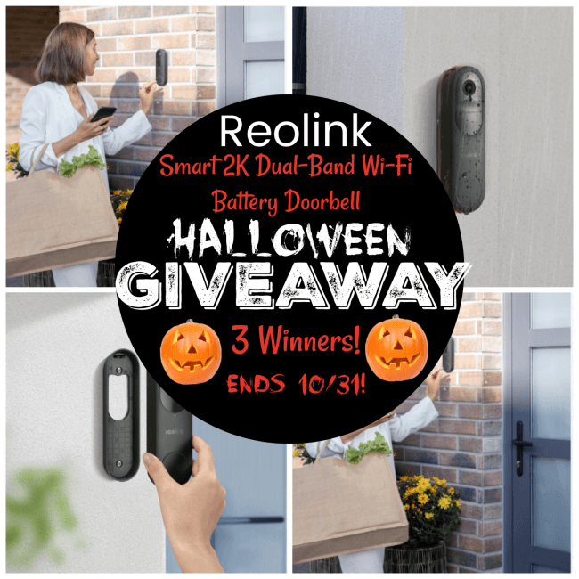 Reolink Smart 2K Dual-Band Wi-Fi Battery Doorbell Halloween Giveaway