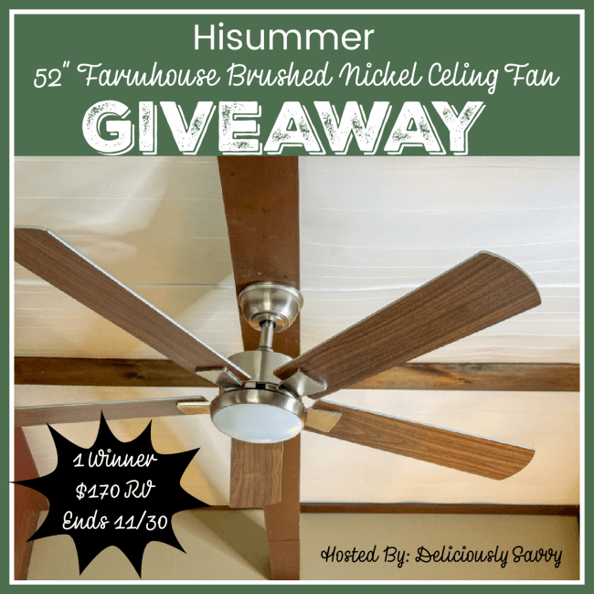 Farmhouse Brushed Nickel Ceiling Fan Sweepstakes