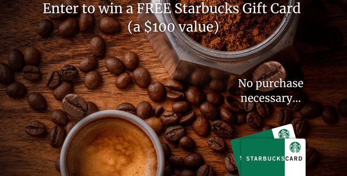 October $100 Starbucks Gift Card Giveaway