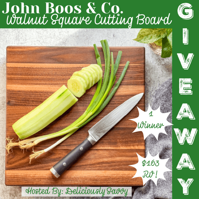 John Boos & Co. Walnut Square Cutting Board Giveaway