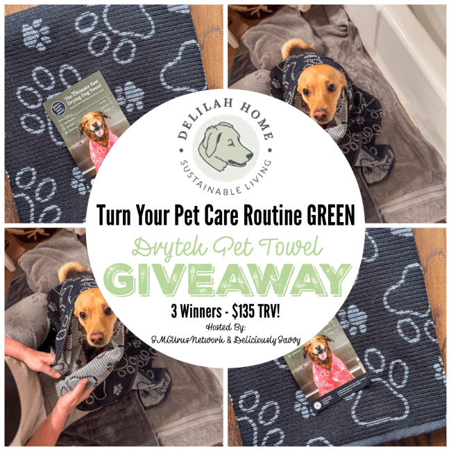 Delilah Home Turn Your Pet Care Routine GREEN Drytek Pet Towel Giveaway