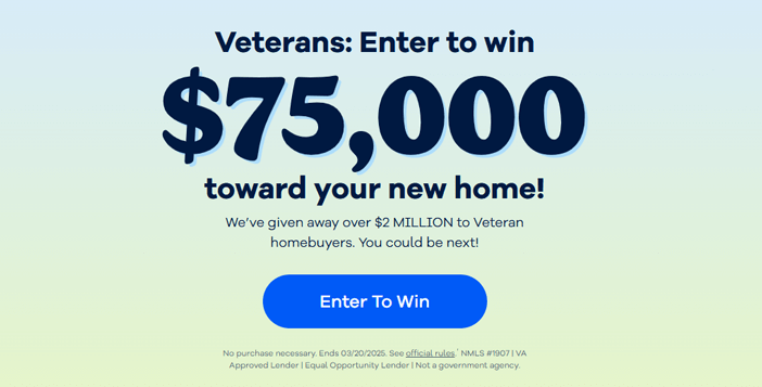 Veterans United Home Loans 2025 $75K Veteran Homebuyer Giveaway