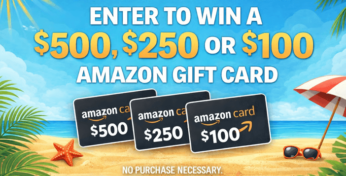 $500, $250 or $100 Amazon Gift Card Giveaway