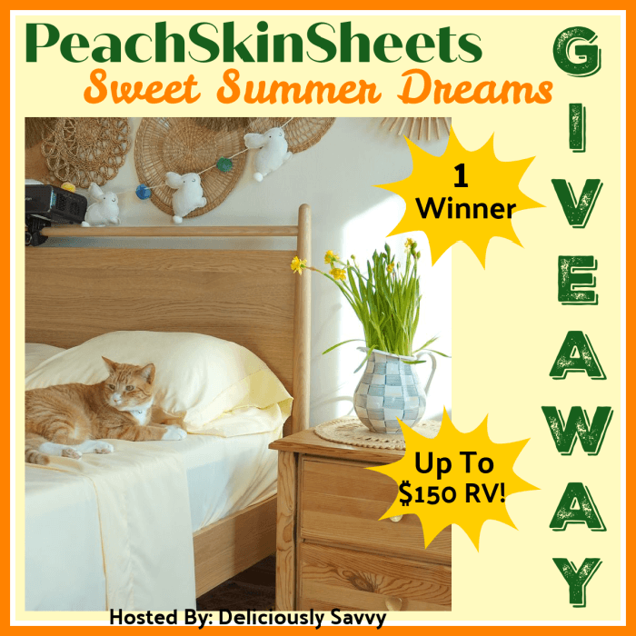 PeachSkinSheets Sweet Summer Dreams Giveaway - Free Bedsheets