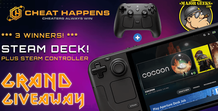 Major Geeks and Cheat Happens Present 2026 Steam Deck Giveaway