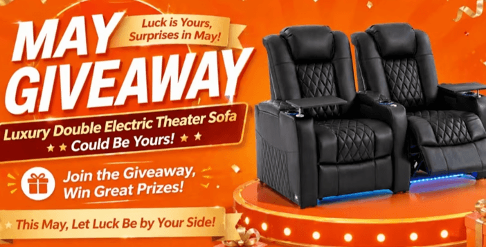 May 2026 2-Seat Black Home Theater Seat Giveaway
