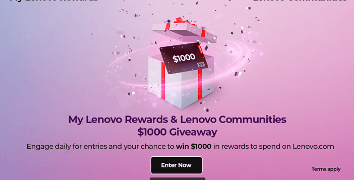My Lenovo Rewards & Lenovo Global Communities $1000 Giveaway