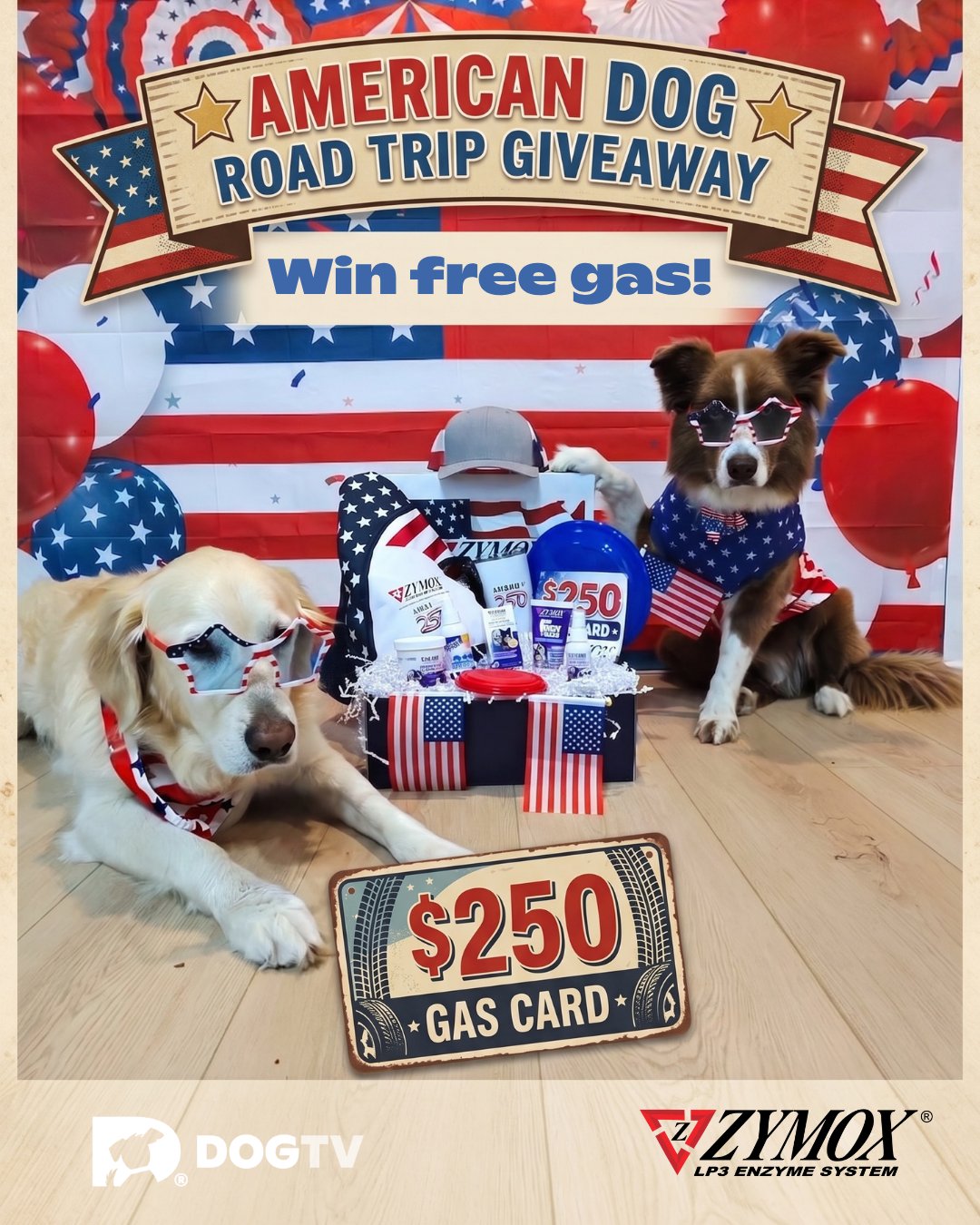 $250 Gas Card + Road Trip Travel ZYMOX Prize Pack Giveaway