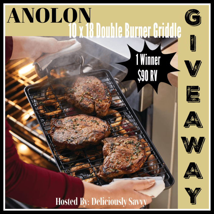 Free Anolon Double Burner Griddle with Multi-Purpose Rack Giveaway