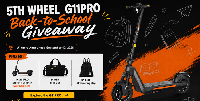 5TH WHEEL G11PRO Back-to-School Giveaway