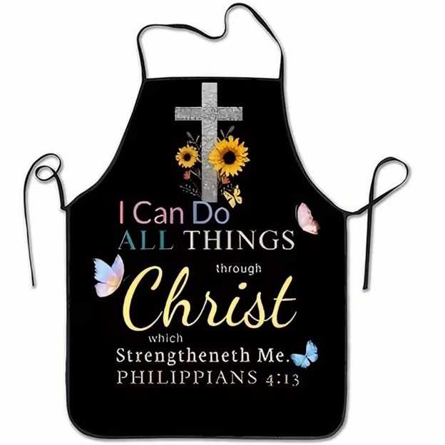 1 Inspirational Christian Apron with Philippians 4:13 Bible Verse Giveaway