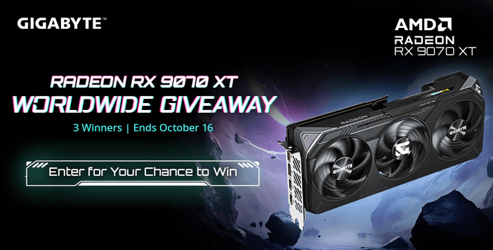 GIGABYTE × AMD Radeon RX 9070 XT Worldwide Giveaway