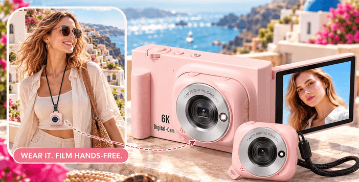 Holyeye Pink 2-in-1 Vlogging Camera Giveaway